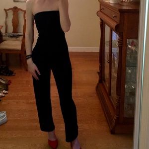 strapless black jumpsuit